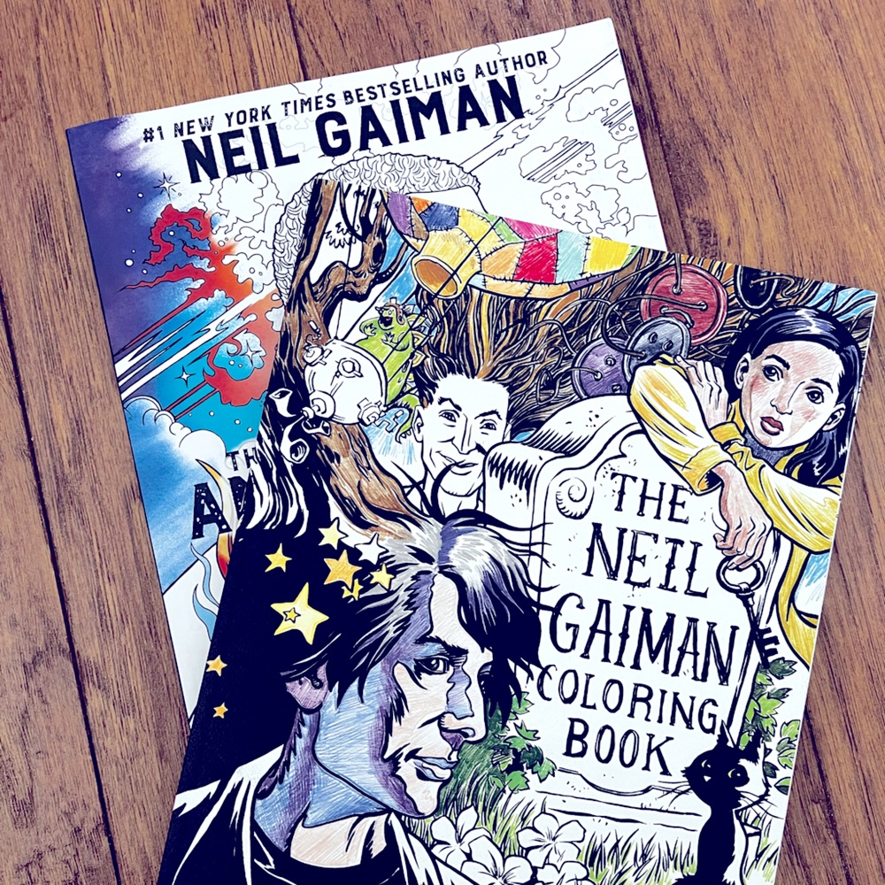 2 New Neil Gaiman Adult Coloring Books